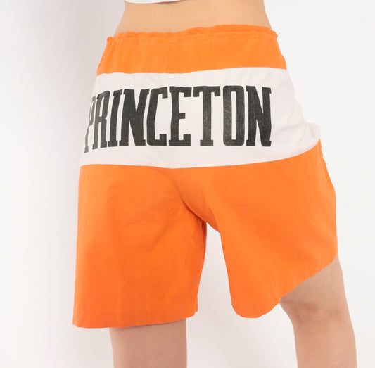 90s Princeton Swim Trunks Orange White Board Beach University Collegiate Ivy League Vacation Summer Nutmeg Mills Vintage Extra Large XL