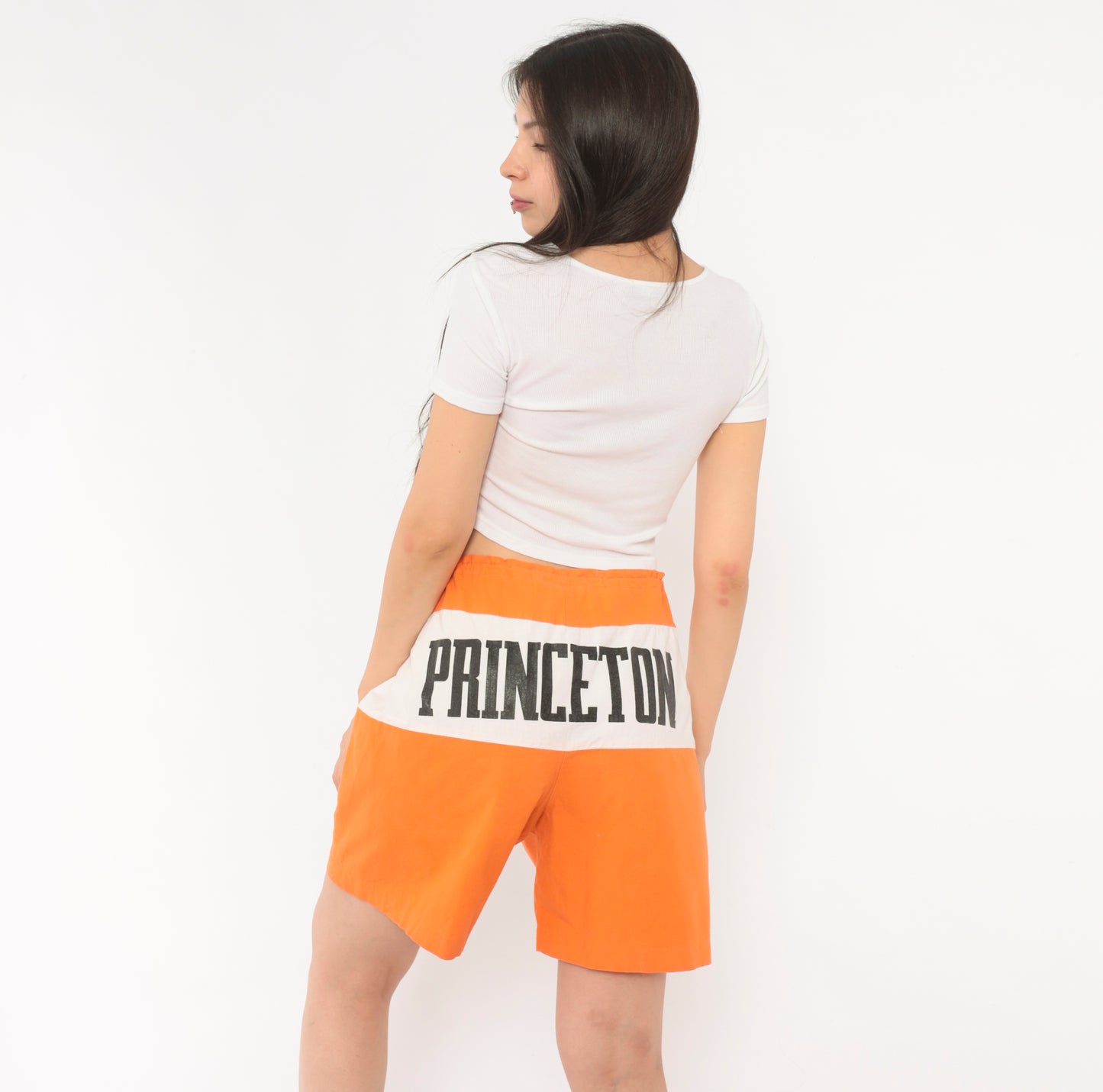 90s Princeton Swim Trunks Orange White Board Beach University Collegiate Ivy League Vacation Summer Nutmeg Mills Vintage Extra Large XL