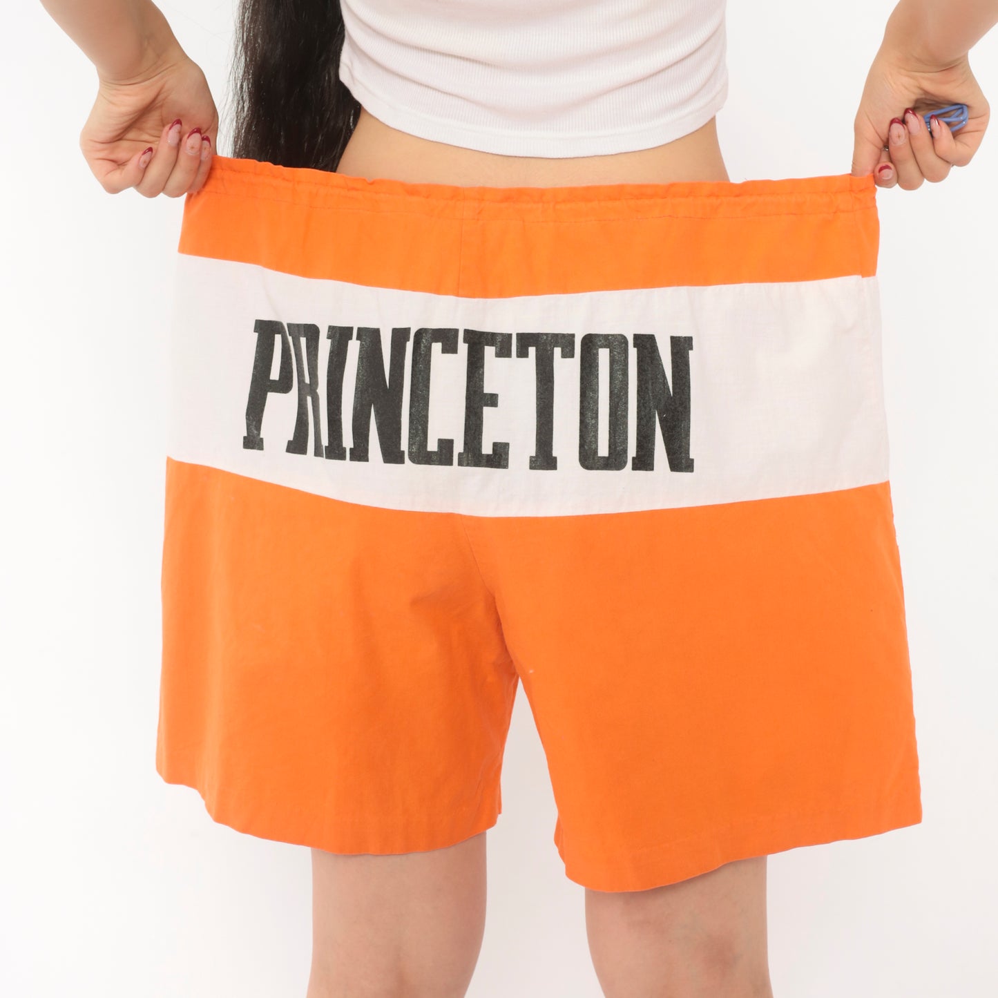 90s Princeton Swim Trunks Orange White Board Beach University Collegiate Ivy League Vacation Summer Nutmeg Mills Vintage Extra Large XL
