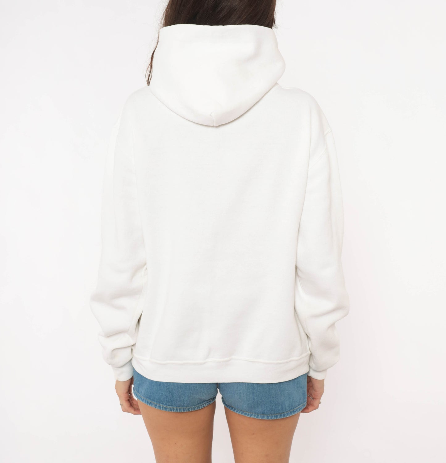 Bucknell University Hoodie 90s Russell Athletic Collegiate Pullover Sweatshirt White Kangaroo Pocket Logo Preppy Cream Hooded Top Medium M