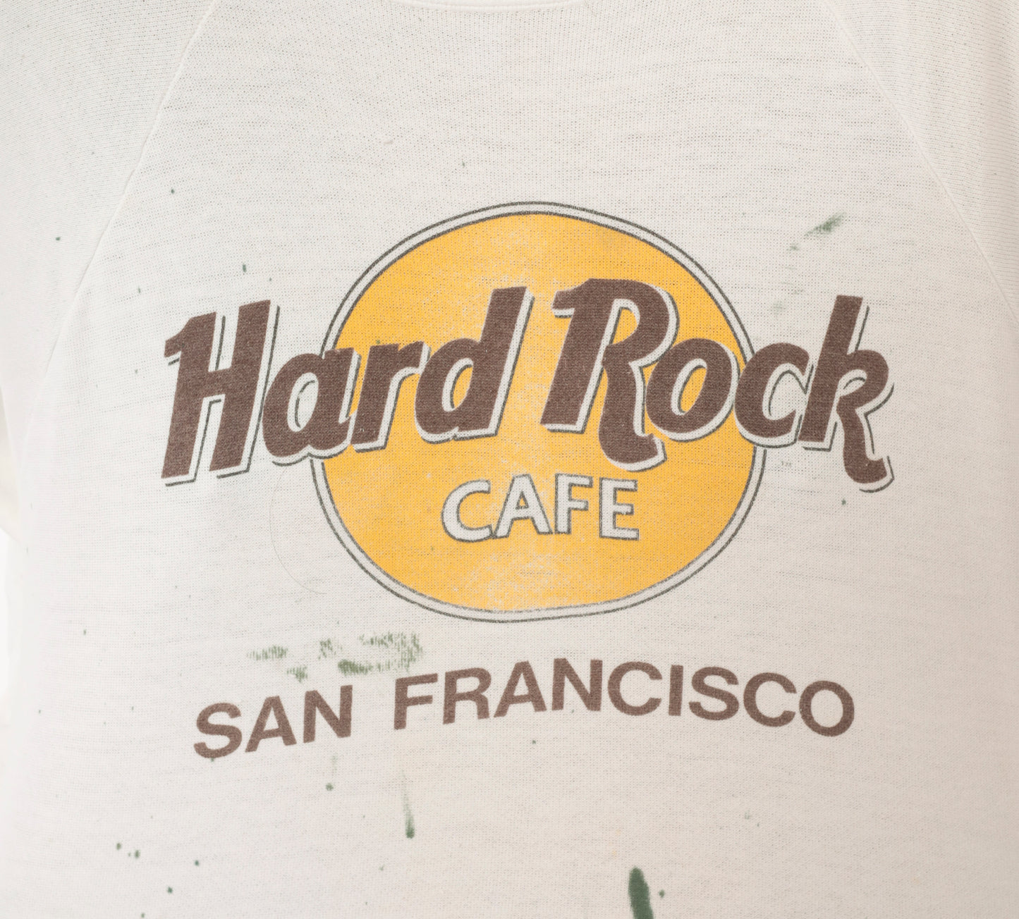 Hard Rock Cafe Sweatshirt 90s San Francisco White Cotton Pullover Crewneck Distressed Graphic Tourist Souvenir Vintage Sweater Medium M