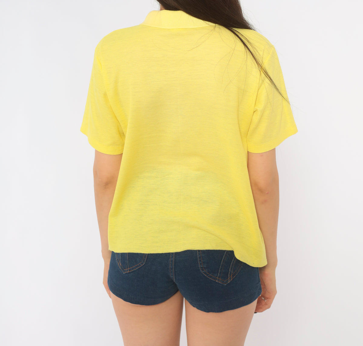 80s Lacoste Yellow Polo Shirt Butter Pique Knit Short Sleeve Collared Top Lemon Preppy Collegiate Boxy Golf Tennis Pullover Alligator Logo Buttons Summer Vintage Large L