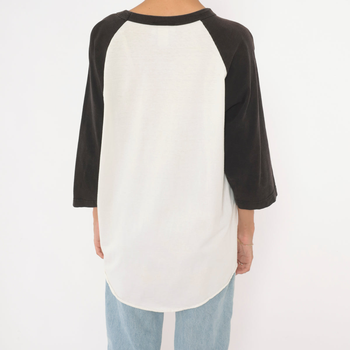 Y2K Sonic The Hedgehog Raglan Tee Black White Cotton Graphic Baseball Shirt Medium