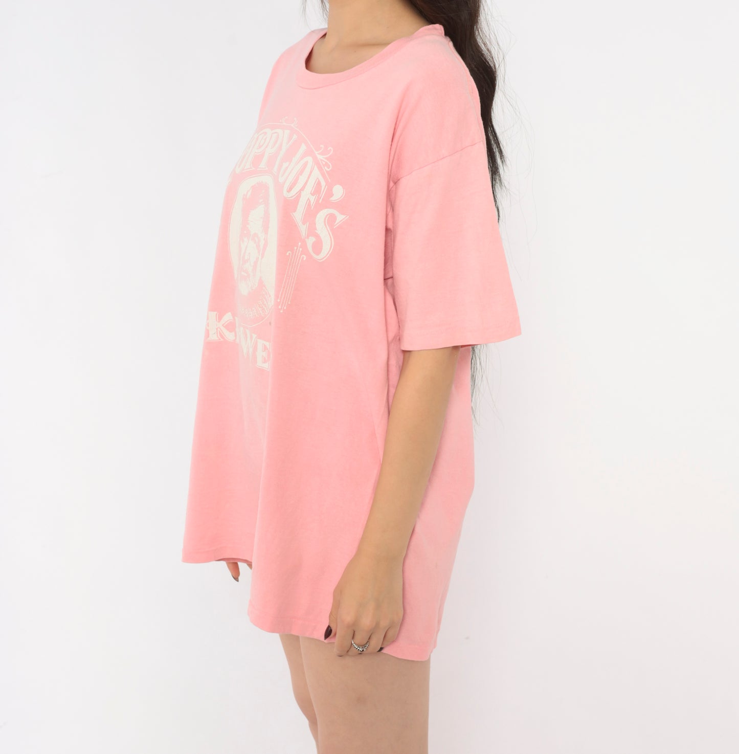 90s Sloppy Joe's Key West Earnest Hemingway Bar Pink Cotton Graphic Tee Boxy Crew Neck Extra Large