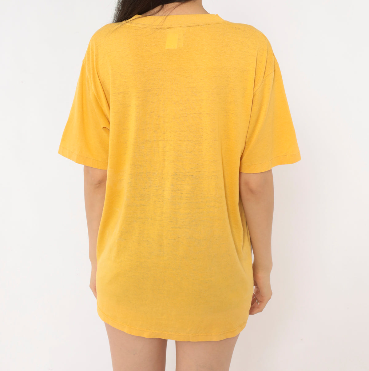80s Naval Aircrewman Graphic Tee Yellow Gold Mustard Navy Military Wings Print Short Sleeve Crew Neck T Shirt Soffe Shirts Aviation Anchor Boxy Cotton Top Medium M