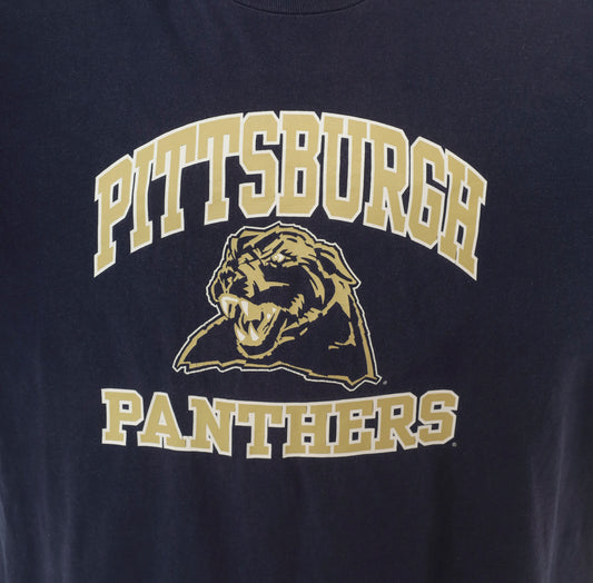 90s Joy Athletic Pittsburgh Panthers Navy Long Sleeve Tee Cotton Extra Large XL