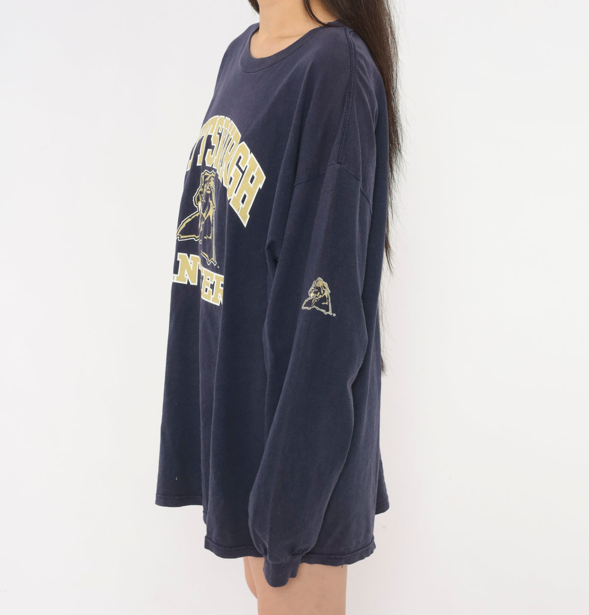 90s Joy Athletic Pittsburgh Panthers Navy Long Sleeve Tee Cotton Extra Large XL