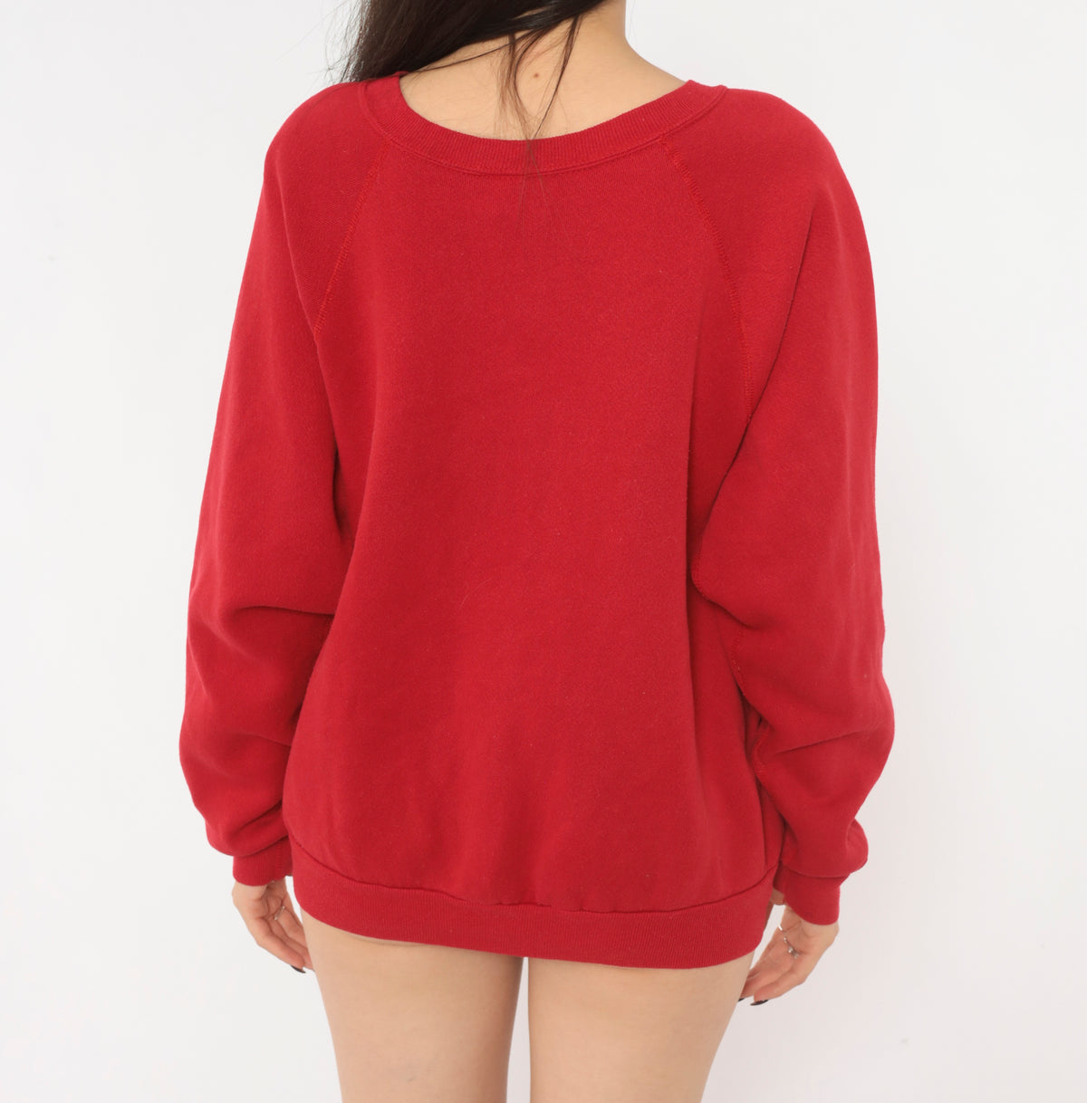 90s UNLV Sweatshirt Red Basketball Graphic Crewneck Pullover Raglan Sleeve Cotton College Fan Club Sportswear Collegiate Preppy Black Print Vintage Unisex Medium M