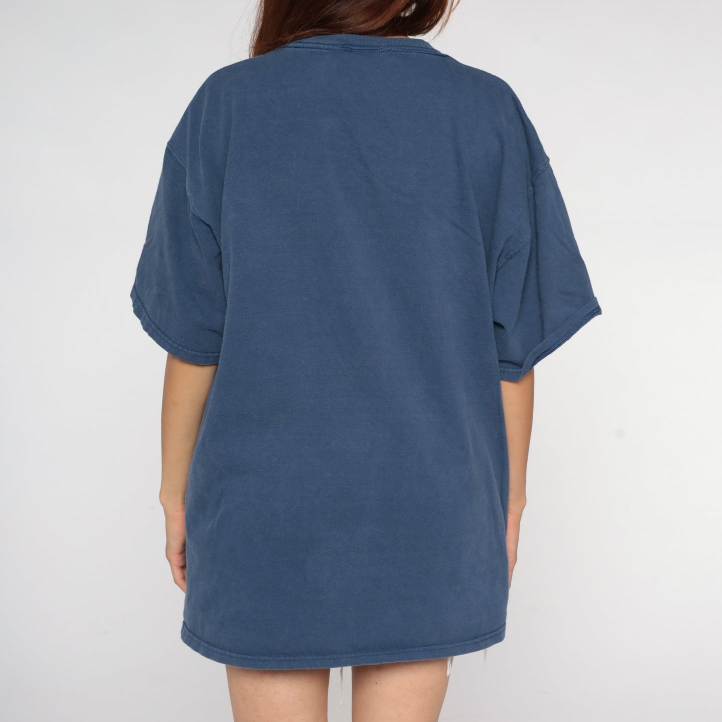 90s NFL Chargers Tshirt Vintage Football Helmet Graphic Navy Blue Faded Cotton Short Sleeve Sports Streetwear Team Logo Extra Large XL