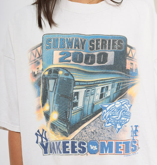 Subway Series 2000 Tee Yankees Mets World Series Baseball Shirt New York Sports MLB Vintage Streetwear Unisex Plus Size Extra Extra Large XXL