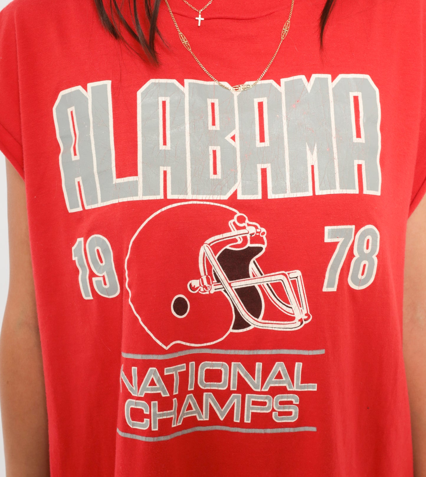 Alabama 1978 Football Tee Red Crimson Tide National Champs Muscle Shirt Cotton Varsity Graphic Sports Fan Plus Size Extra Extra Large XXL