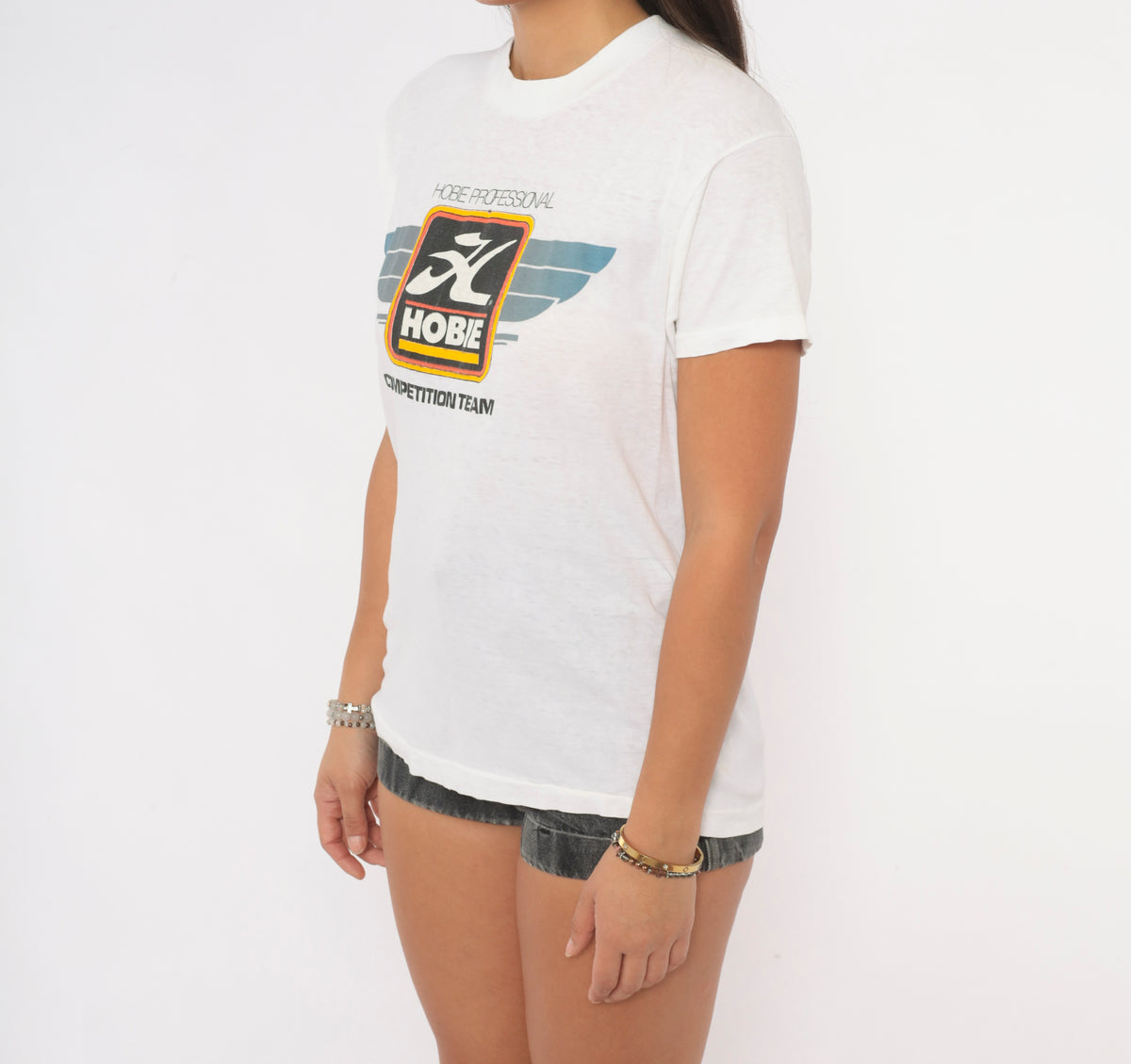 90s Hobie Competition Team Graphic Tee White Cotton Small