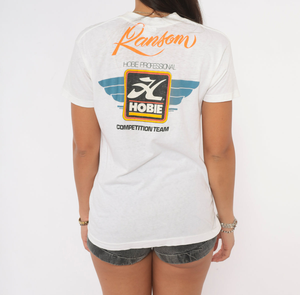 90s Hobie Competition Team Graphic Tee White Cotton Small