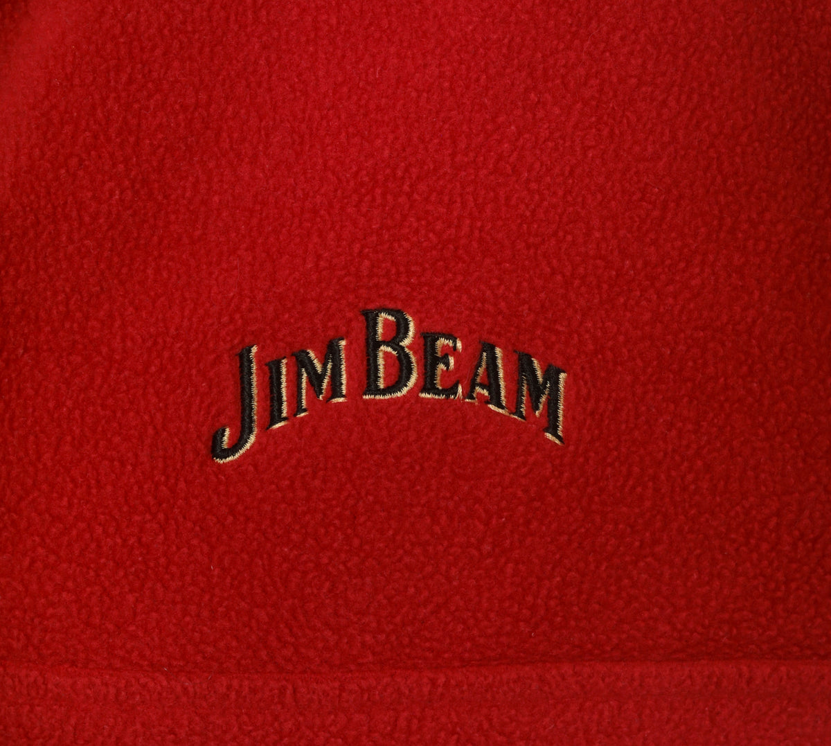90s Jim Beam Red Fleece Half Zip Pullover Mock Neck Embroidered Logo Large L