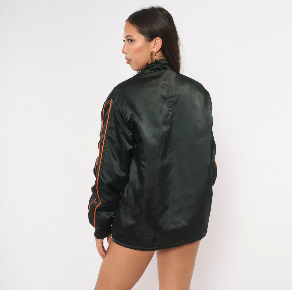 80s Horizon Sportswear Ford Mustang Bomber Jacket Black Indy 500 Pace Car Small