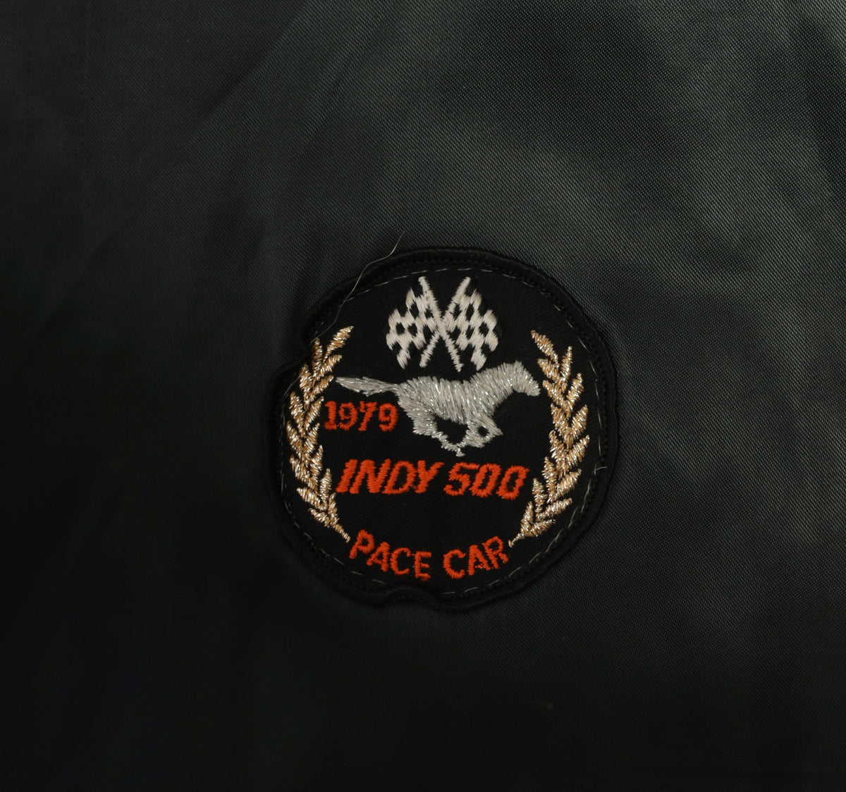 80s Horizon Sportswear Ford Mustang Bomber Jacket Black Indy 500 Pace Car Small