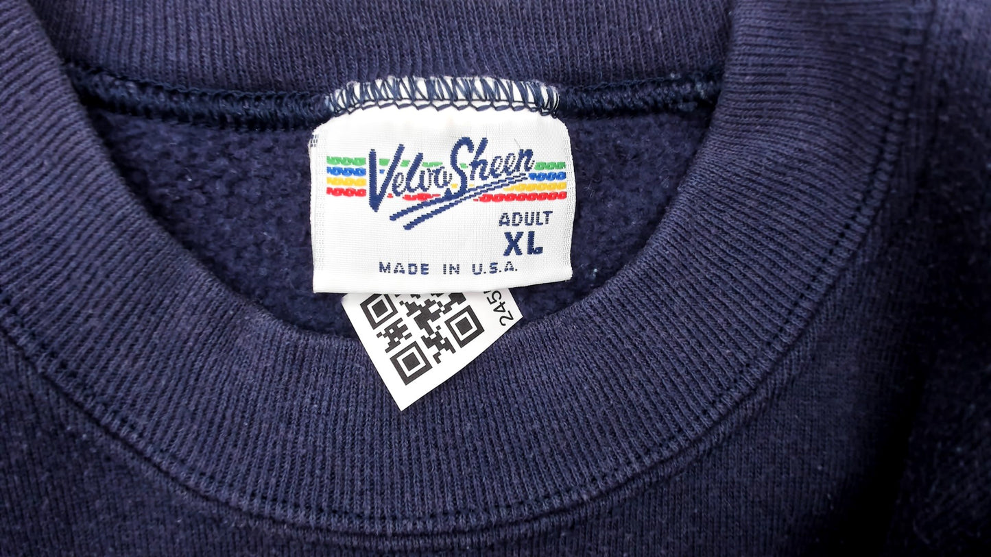 University of San Francisco Sweatshirt 80s Navy Blue College Crew Neck Vintage Athletic Preppy Light Academia Pullover Extra Large XL