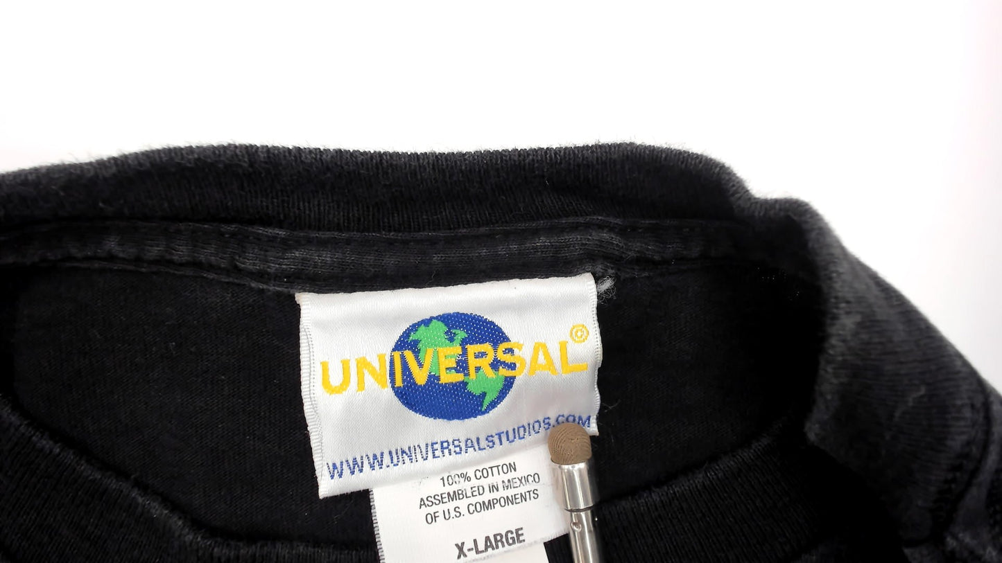 Halloween Horror Nights Tee Universal Studios 90s Graphic Black Mummy Skull Screen Print Cotton Short Sleeve 1999 Theme Park Extra Large XL
