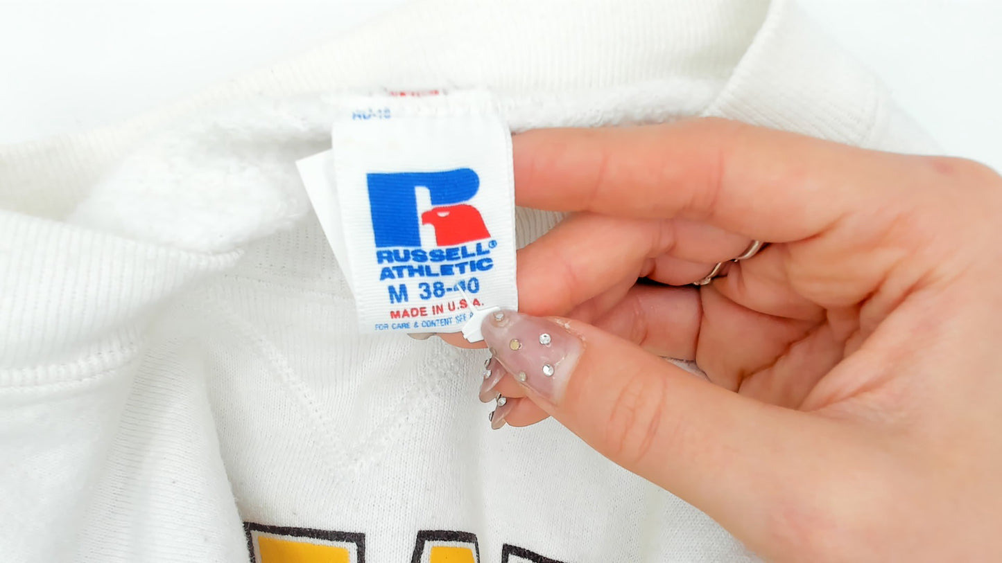 Iowa Medicine Sweatshirt Russell Athletic 90s University College White Crew Neck Cotton Herky Mascot Vintage Medical School AMSA Medium M