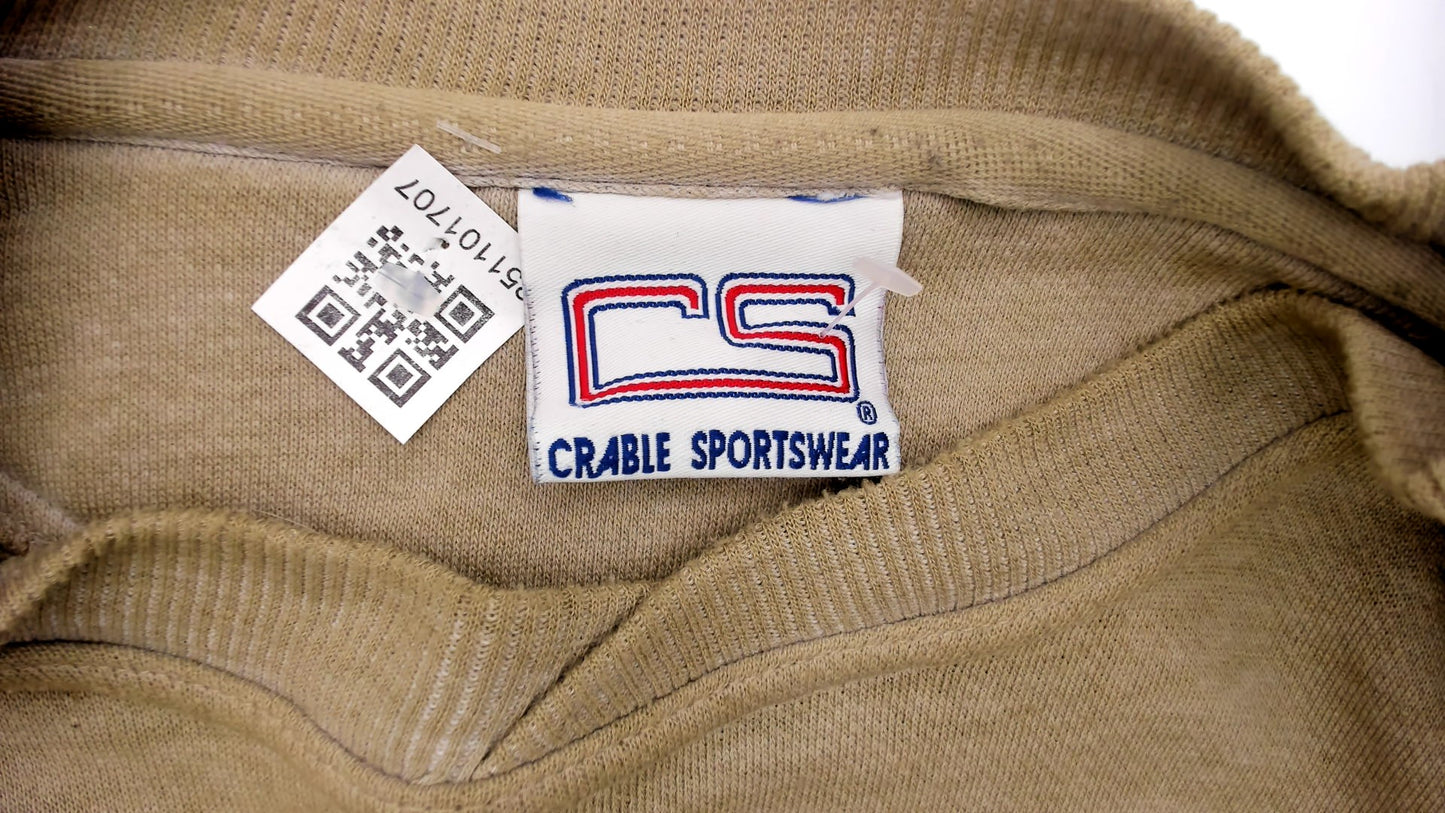 Michigan Wolverines Sweatshirt 90s College University Athletic Crewneck Beige Tan Sand Faded Graphic Cotton Vintage Pullover Extra Large XL