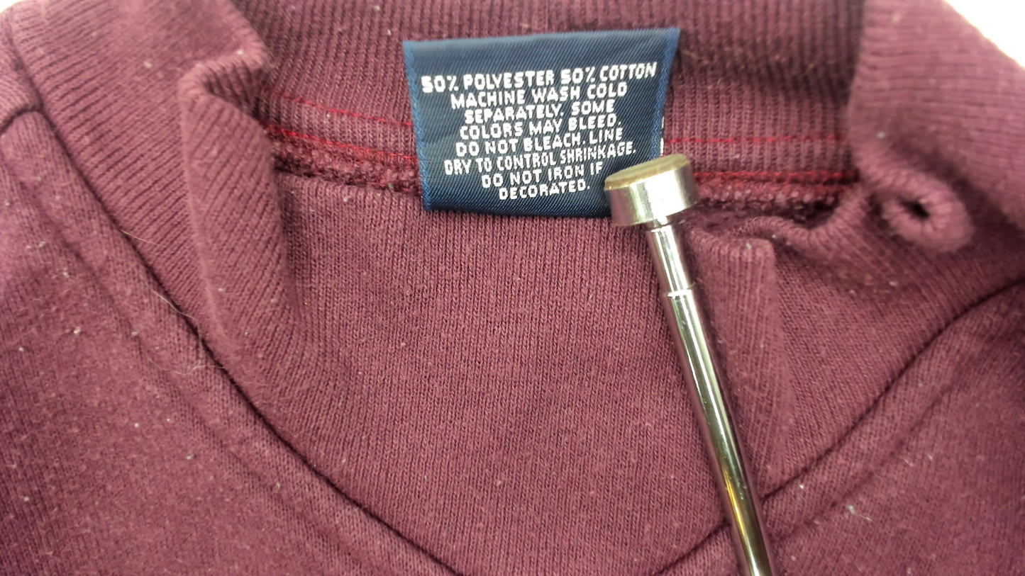 90s Friends University Jansport Sweatshirt Burgundy Collegiate Crest Graphic Pullover Wine Maroon  Sweater Preppy Academic Campus Medium M