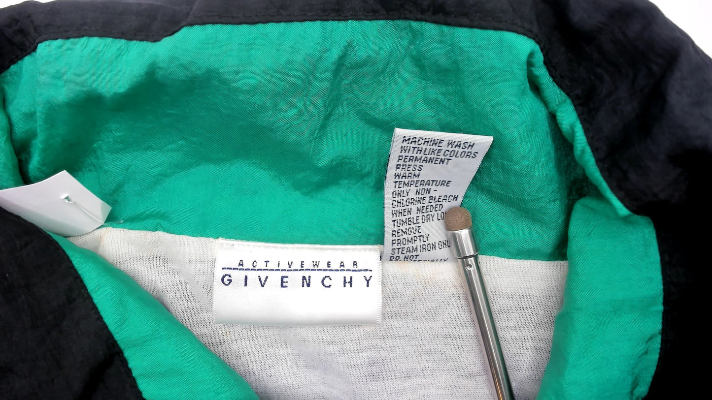 90s Givenchy Windbreaker Purple Teal Black Color Block Zip Front Track Jacket Colorful Athletic Sporty Streetwear Magenta Extra Large XL