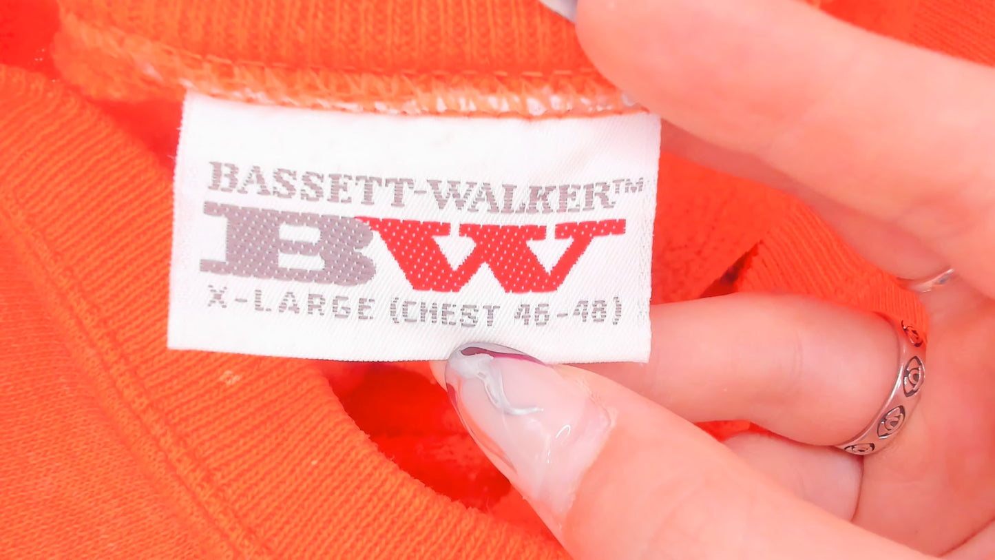 BellSouth Adopt A Student Program 90s Sweatshirt Orange Raglan Sleeve Pullover Vintage Collegiate Athletic Streetwear Unisex Extra Large XL