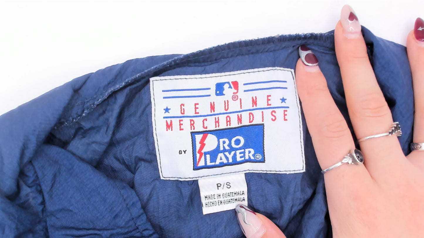 90s Yankees Pullover Windbreaker Navy Blue Half Zip Jacket Packable Pro Player MLB Baseball Sporty Streetwear Vintage Small Petite SP