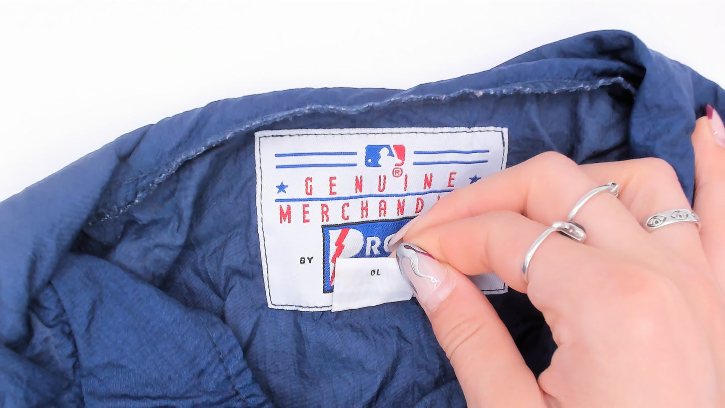 90s Yankees Pullover Windbreaker Navy Blue Half Zip Jacket Packable Pro Player MLB Baseball Sporty Streetwear Vintage Small Petite SP