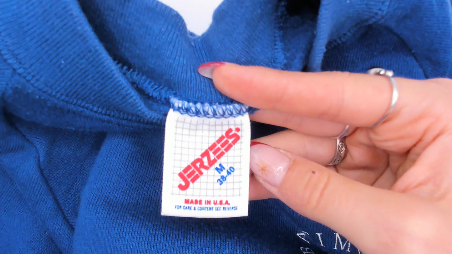 90s Sweatshirt Baltimore Opera Blue Raglan Sleeve Navy Cobalt Graphic Vintage Collegiate Academic Unisex Sweater Medium M