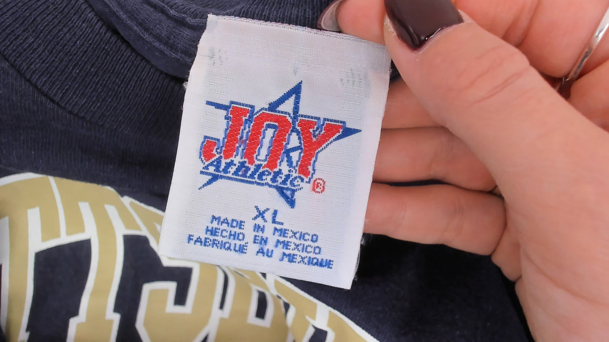 90s Joy Athletic Pittsburgh Panthers Navy Long Sleeve Tee Cotton Extra Large XL