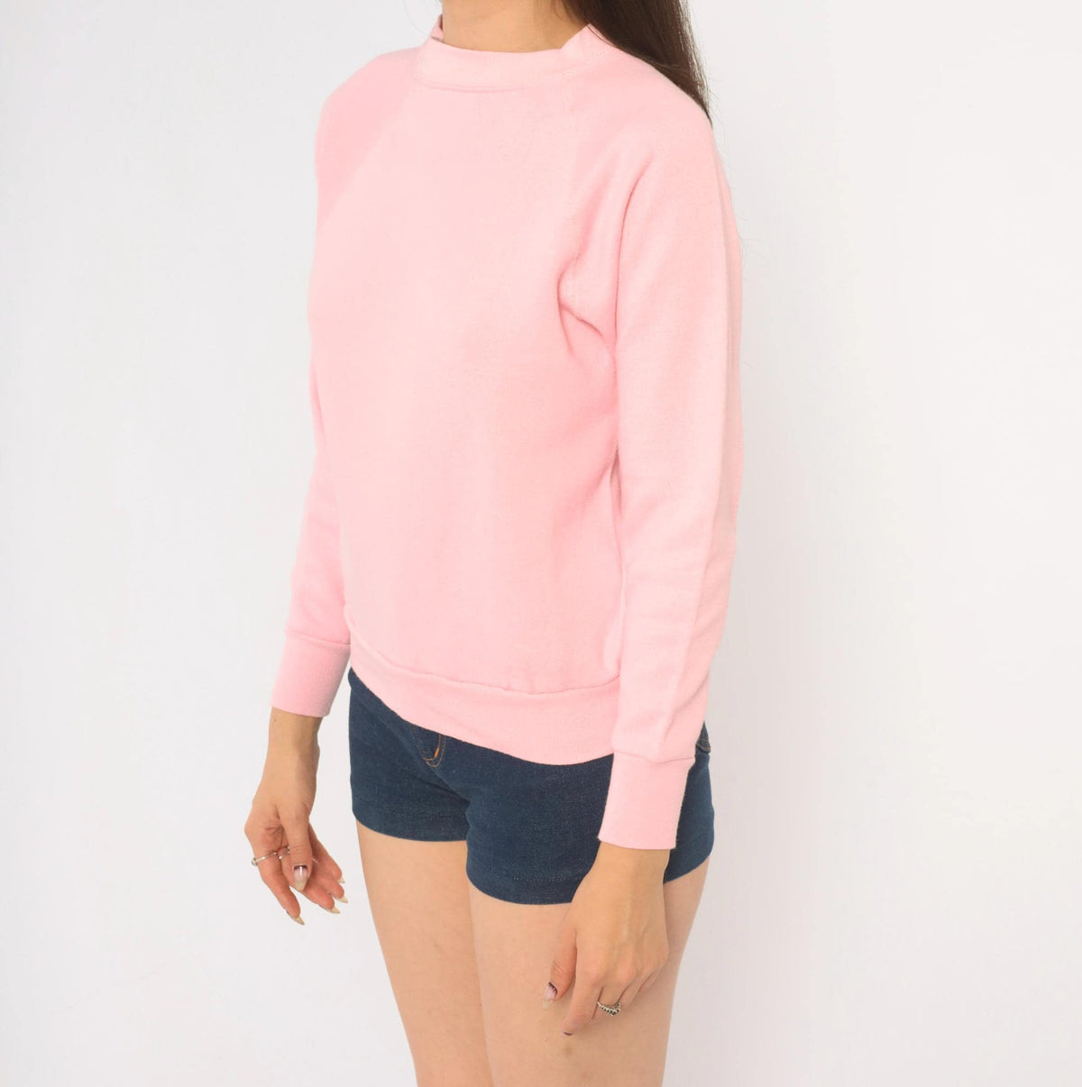 90s Tultex Pink Raglan Sweatshirt Crew Neck Pullover Cotton Small