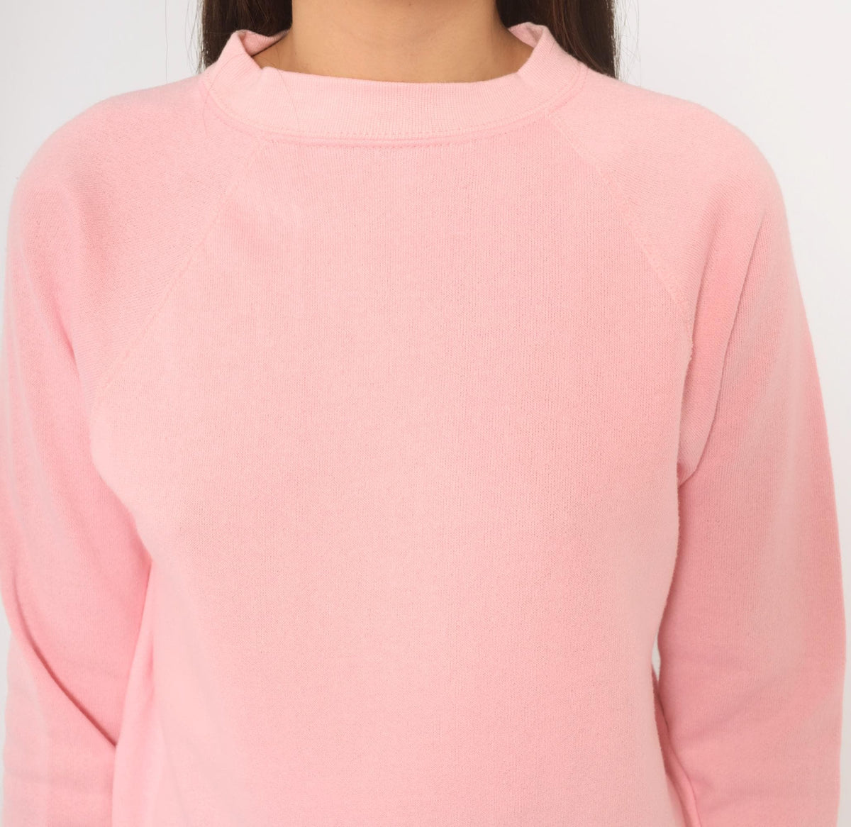 90s Tultex Pink Raglan Sweatshirt Crew Neck Pullover Cotton Small