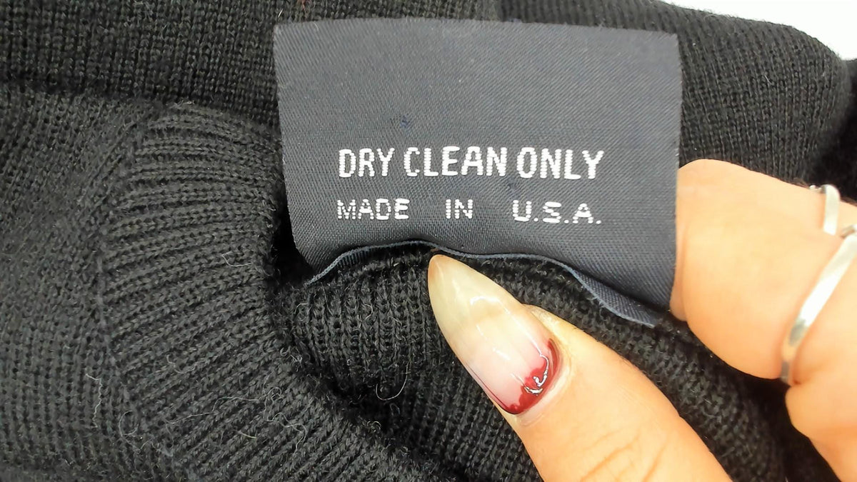 80s Demetre Black Wool Sweater Purple Stripe Crewneck Small S