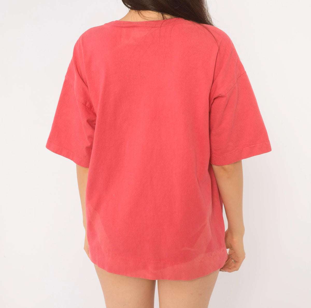 Y2K Johnny Was Coral Embroidered Cotton Tee Figures Folk Art Medium M