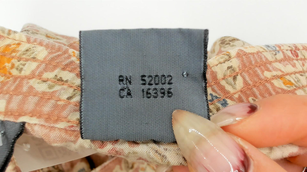 90s Lizwear Floral Skirt Pink Cream Button Front A-Line Ankle Length Large