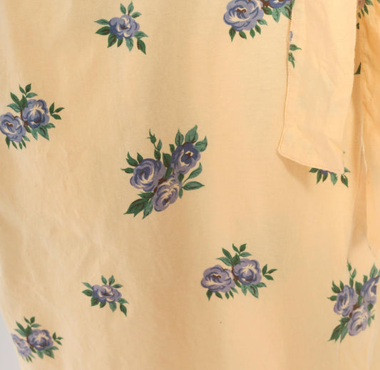 Y2K Victoria's Secret Yellow Floral Cotton Robe Mini Kimono Small S