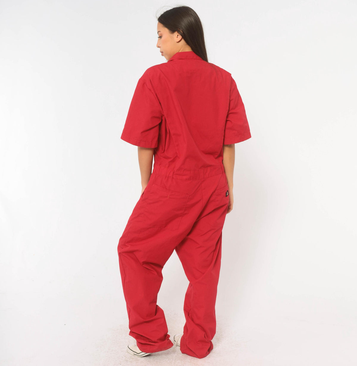 Y2K Dickies Red Coveralls Zip Front Jumpsuit Unisex Medium M