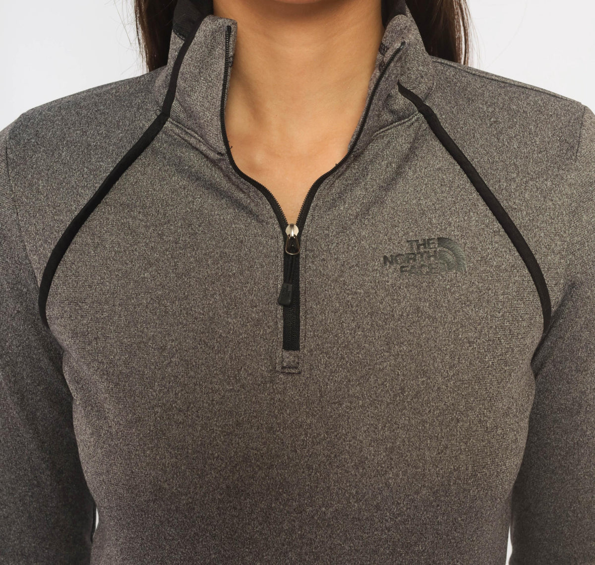 The North Face Half Zip Pullover Grey Charcoal Raglan Y2K Extra Small XS