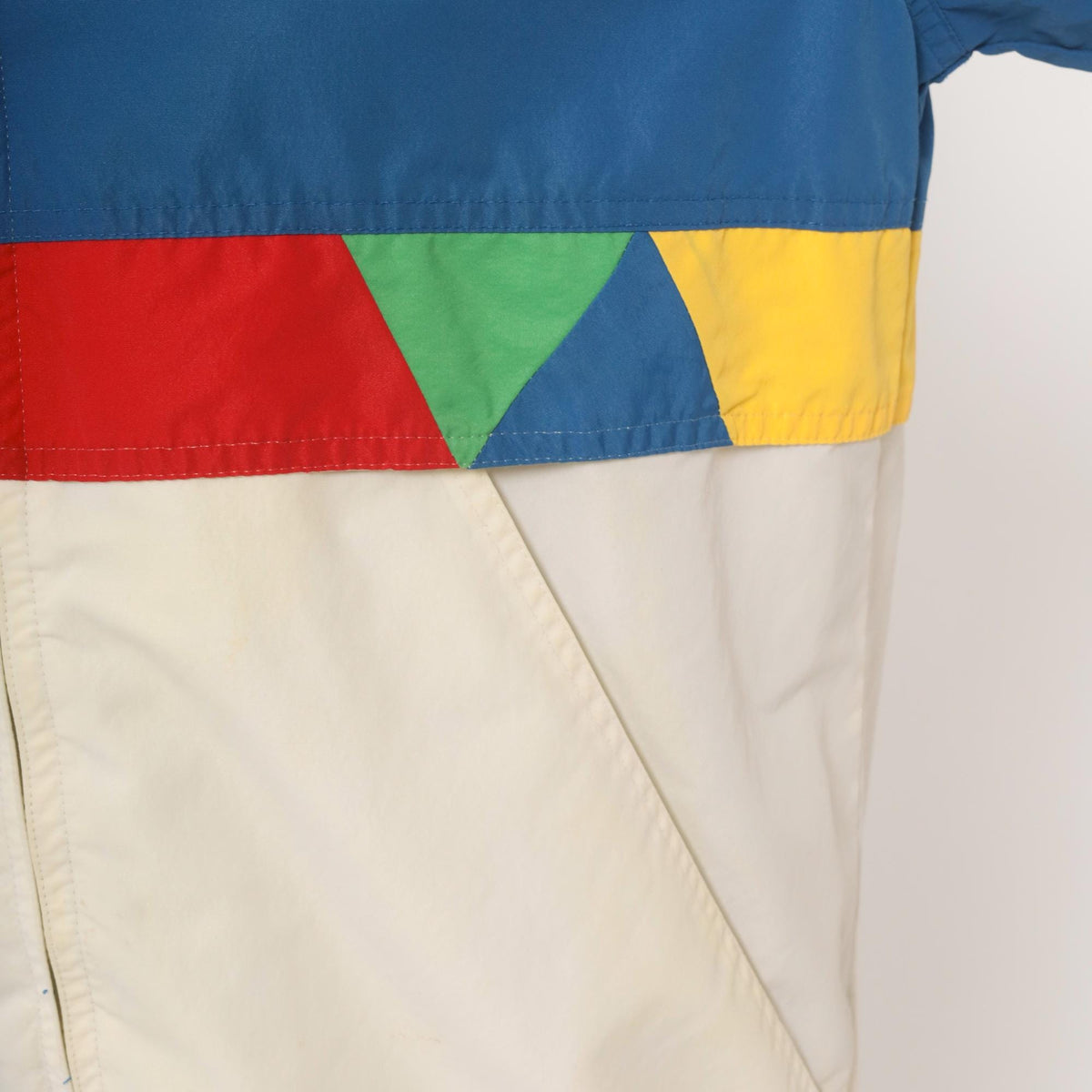 80s Pacific Trail Color Block Windbreaker Jacket Blue White Red Yellow Small