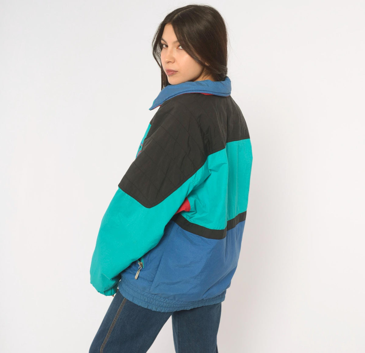 90s Tyrolia Teal Color Block Ski Jacket Small S