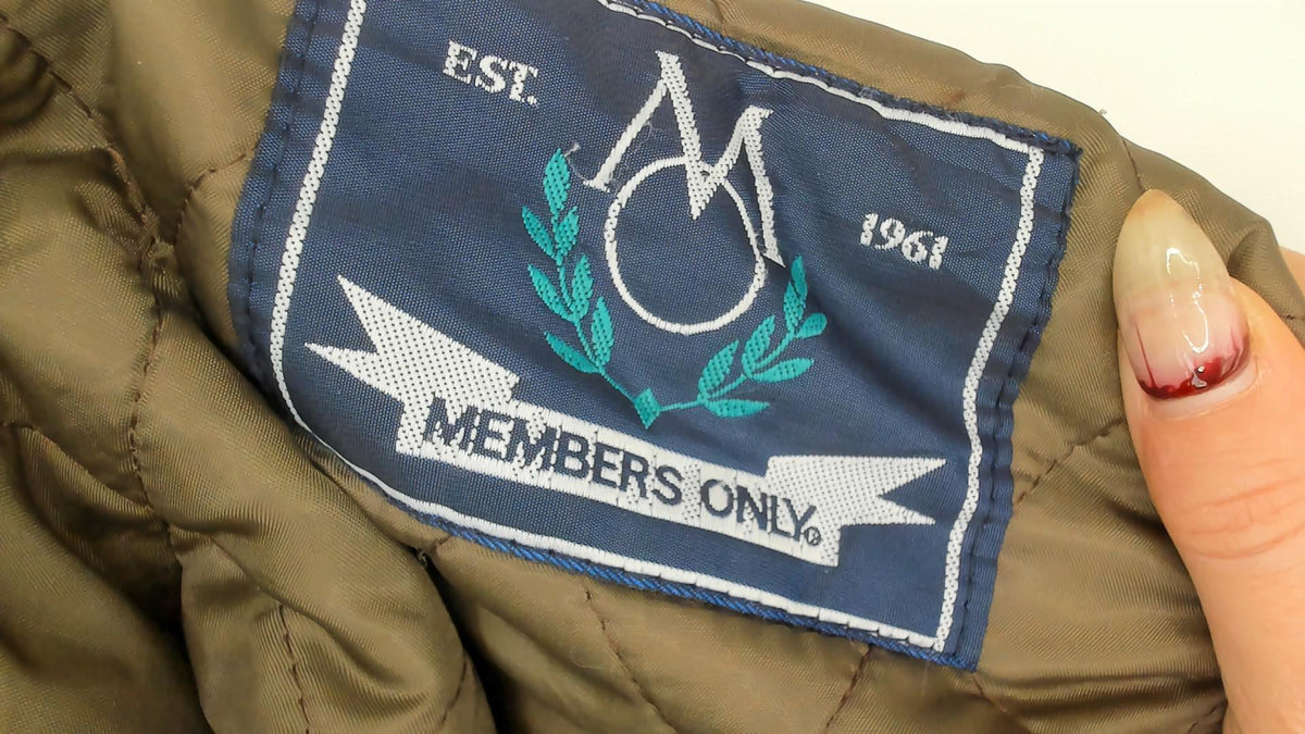 90s Members Only Bomber Jacket Grey Taupe Snap Collar Medium M