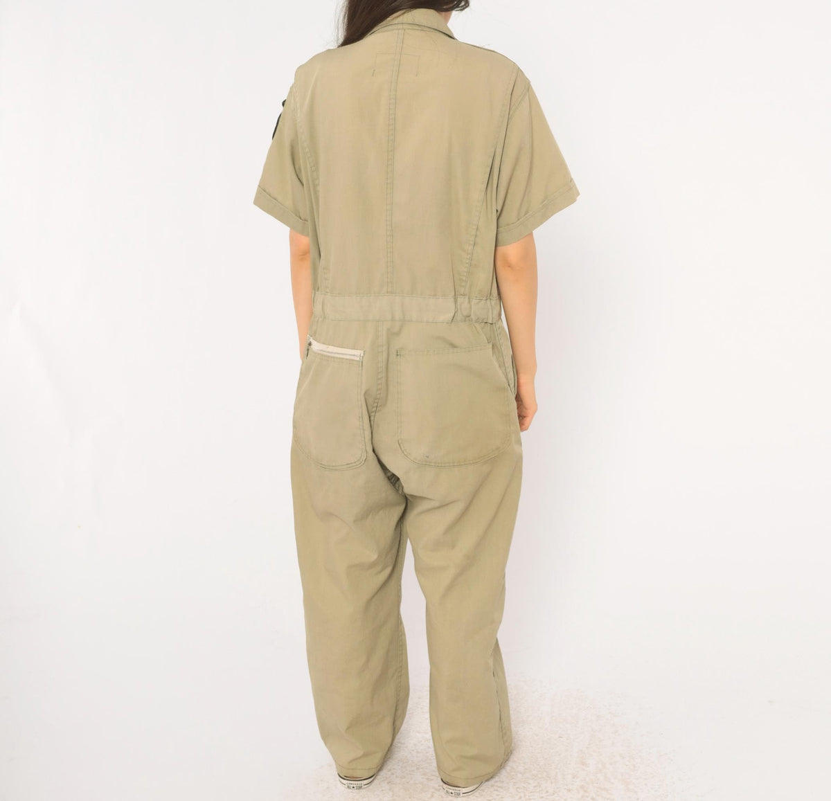 80s Texas Parks Wildlife Beige Coveralls Jumpsuit Short Sleeve Medium
