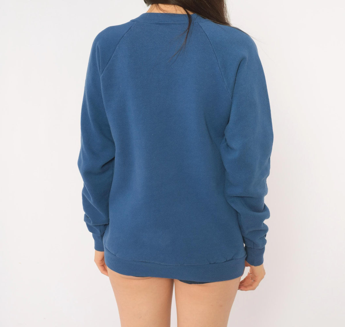 90s Jerzees Duck Sweatshirt Cobalt Blue Mallard Graphic Crewneck Medium