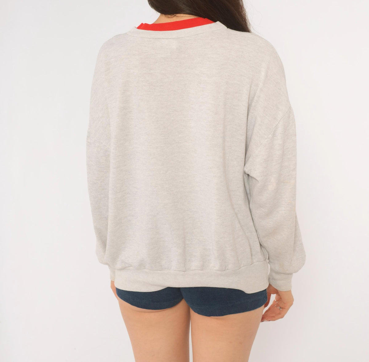 90s Basic Editions Teddy Bear Apple Tree Sweatshirt Grey Raglan Large L