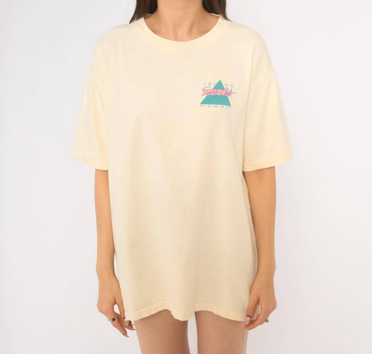 90s Super Cru Island Surf Club Hawaii Graphic Tee Cream Cotton Extra Large