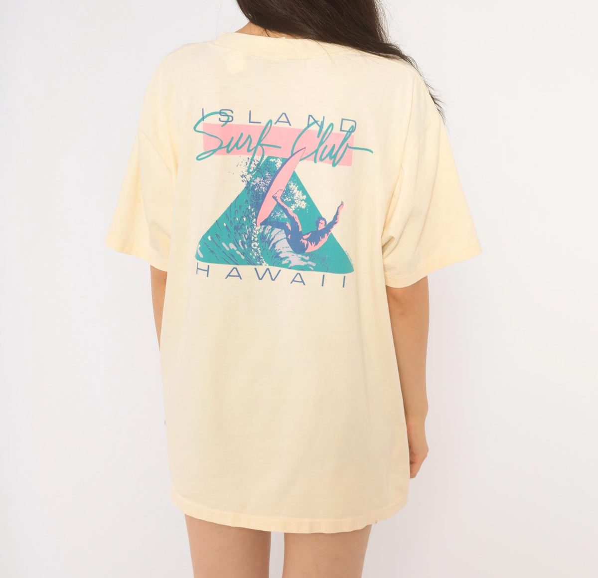 90s Super Cru Island Surf Club Hawaii Graphic Tee Cream Cotton Extra Large