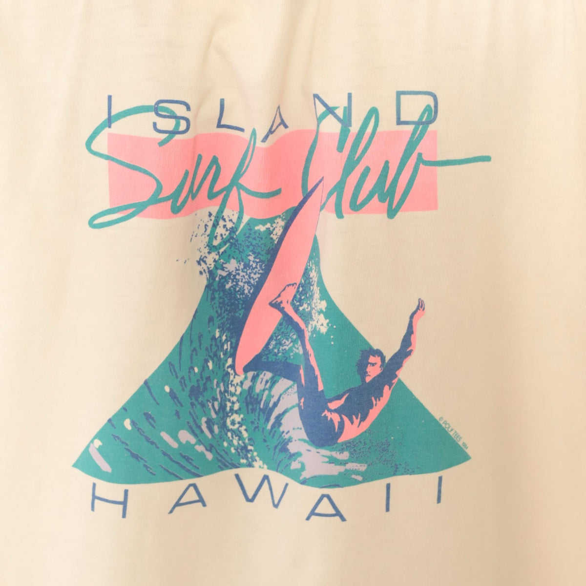 90s Super Cru Island Surf Club Hawaii Graphic Tee Cream Cotton Extra Large