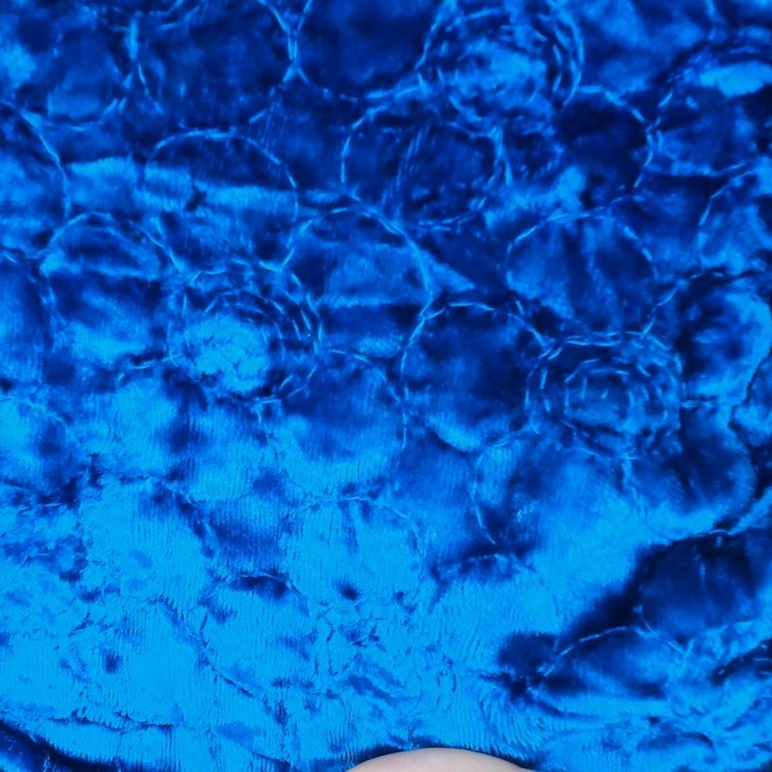60s Cobalt Crushed Velvet Maxi Dress Daisy Embroidered Cowl Draped Evening Gown Medium M