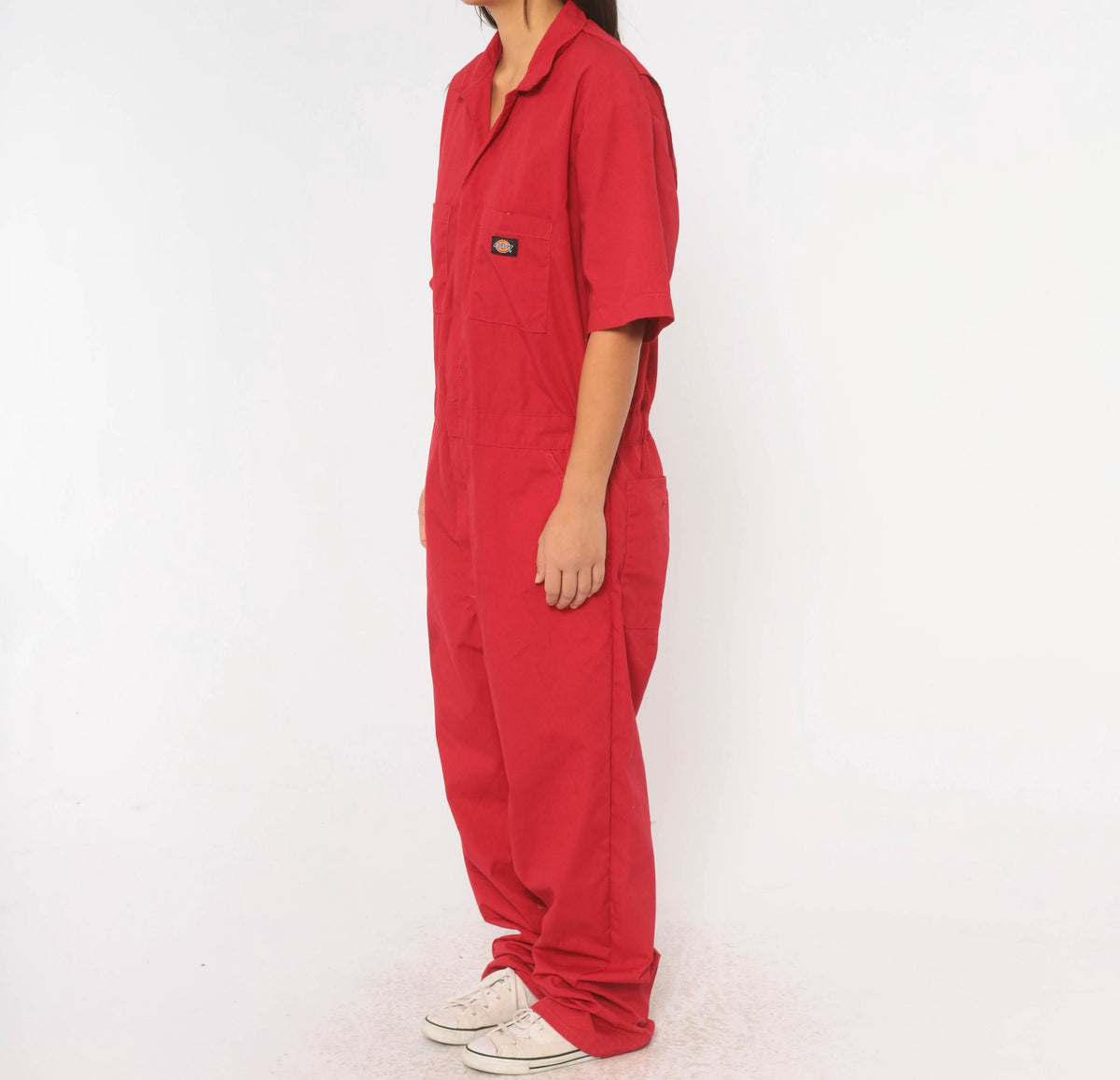 Y2K Dickies Red Coveralls Zip Front Jumpsuit Unisex Medium M